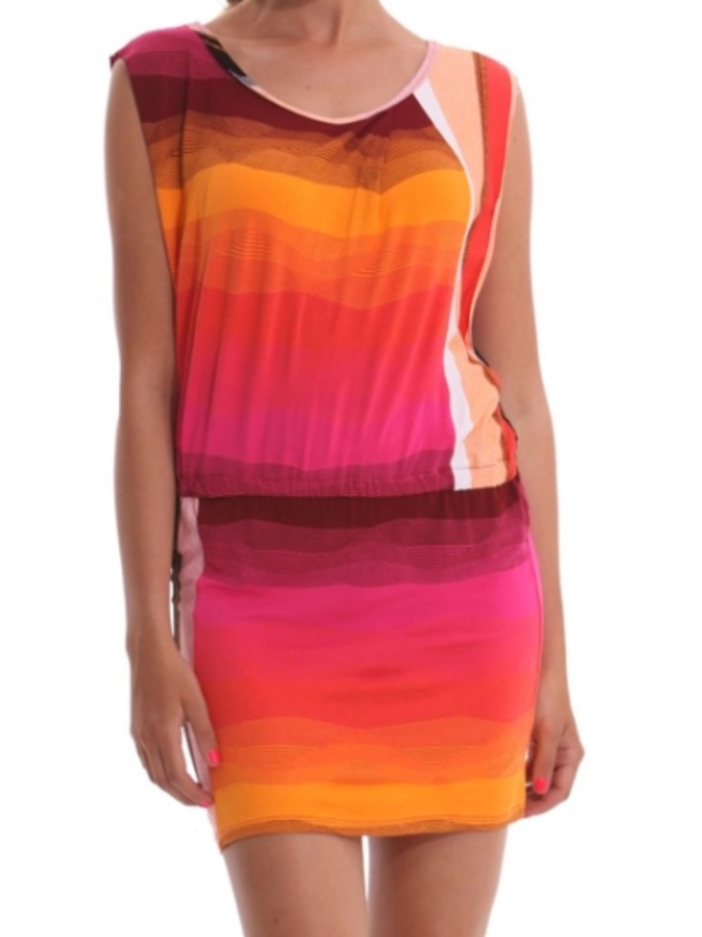 SOLD Desigual Stretch Knit Bright Mini Dress Size: M SOLD
